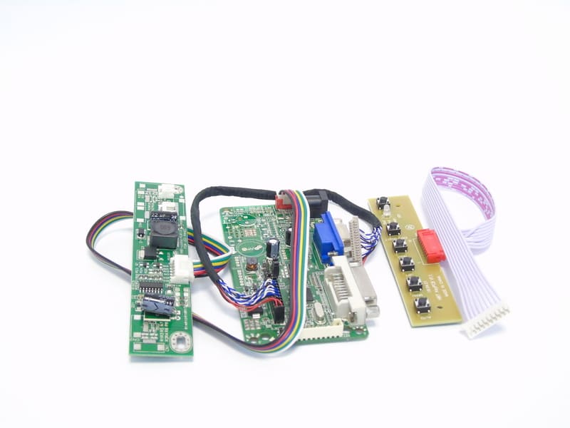 Kit de controlador VGA/DVI LCD M.RT2281.E5 con retroiluminación led, controlador de backlight SLX-S325-V6 + teclado SLX-KEYPCB + cables