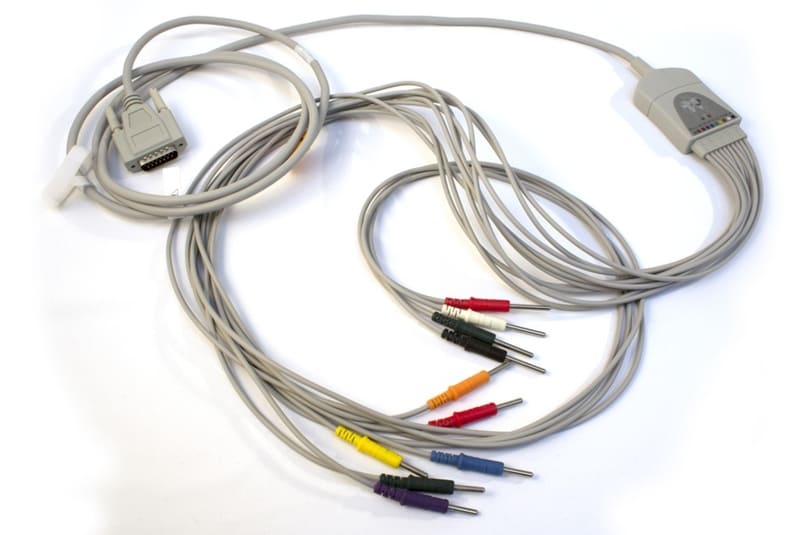 Cable a paciente de 12 derivaciones, Electrocardiógrafo Comen, Edan SE-1 y SE-12 , FX2111 electrodo aguja, B-15P 4K7, 3mm