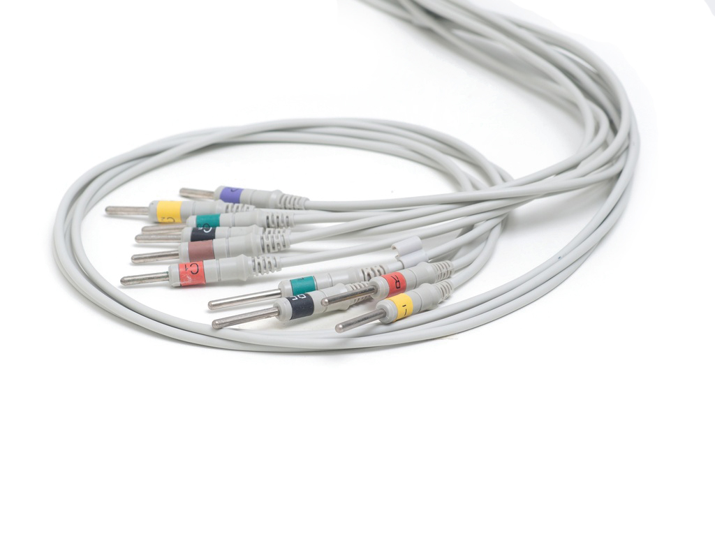 Cable a paciente con Din 3.0mm para electrocardiógrafo marca (Dong Jiang) modelo 11B