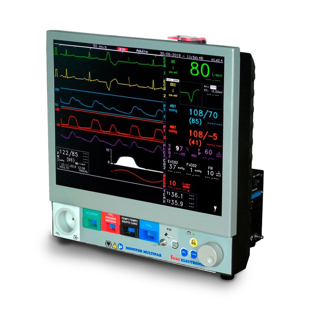 Monitor de paciente, multiparamétrico, LCD, Feas Electrónica