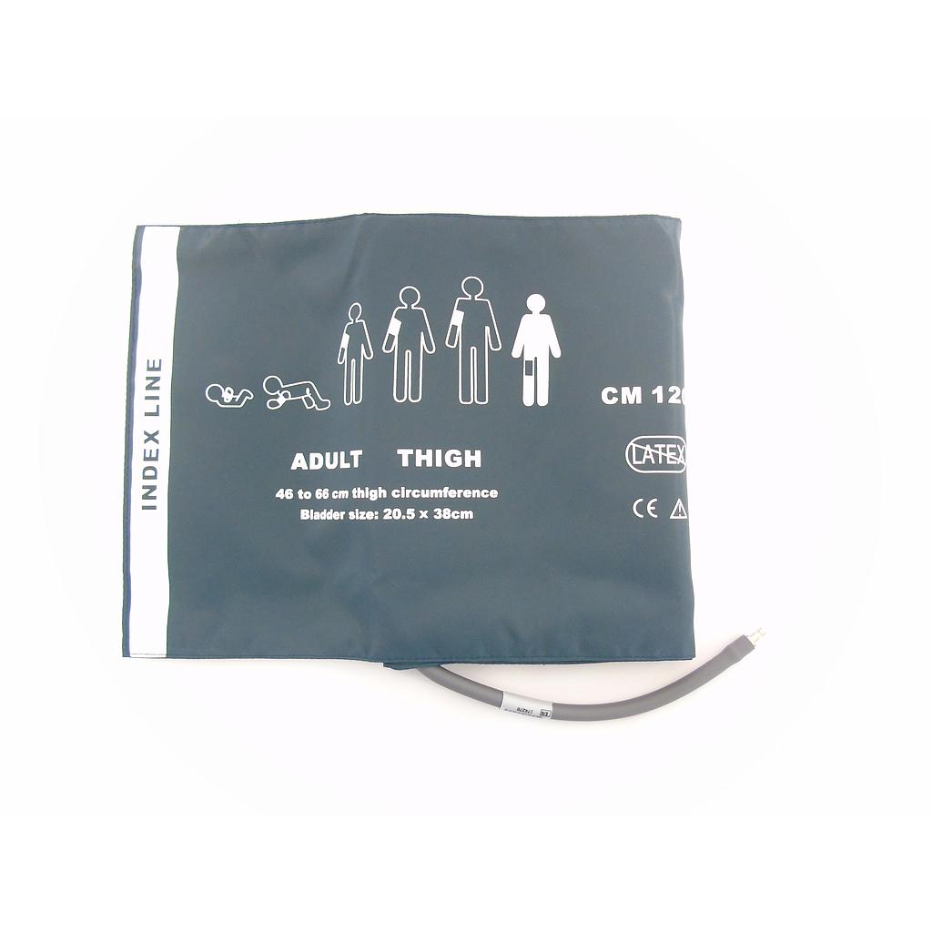 Non-invasive pressure cuff (46-66cm), reusable, adult thigh, 1-tube, Feas Electrónica