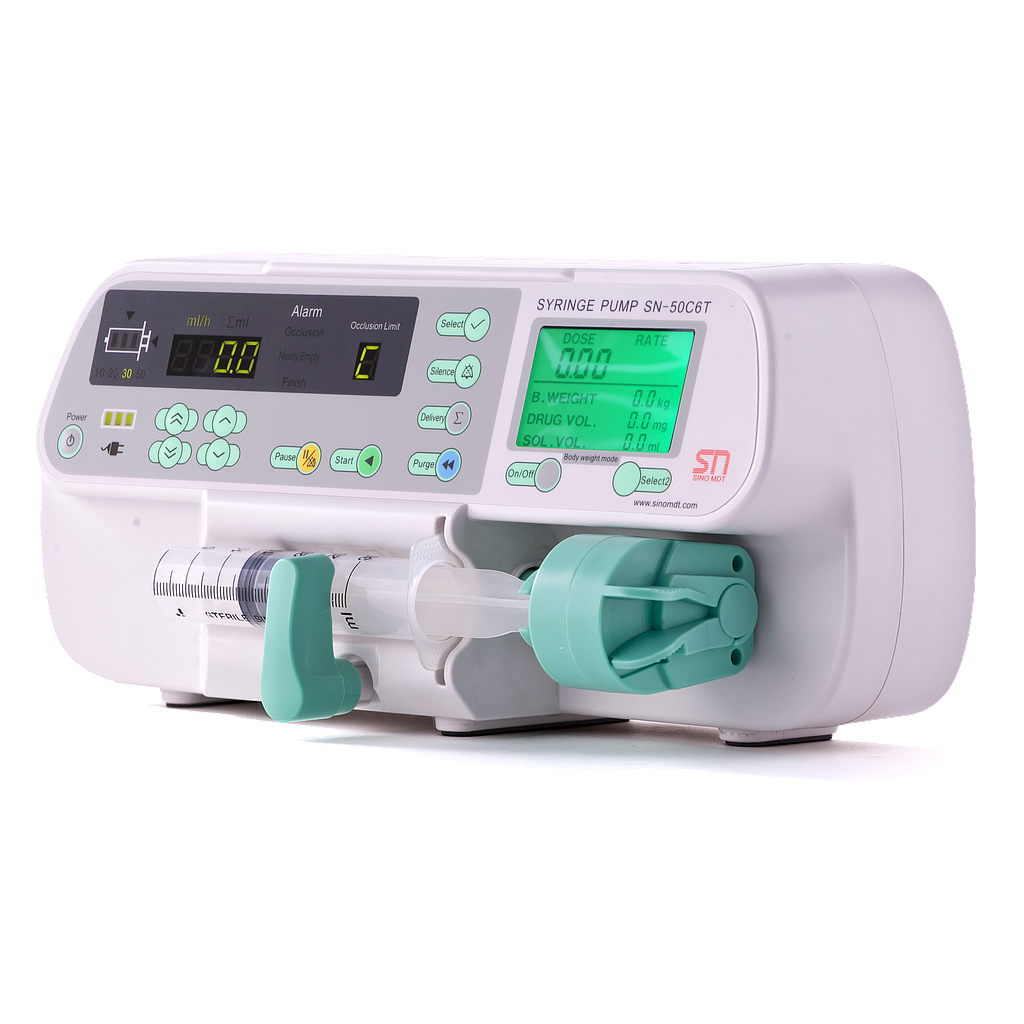 Syringe infusion pump model SN-50C66T: one channel, standard support, with weight mode
