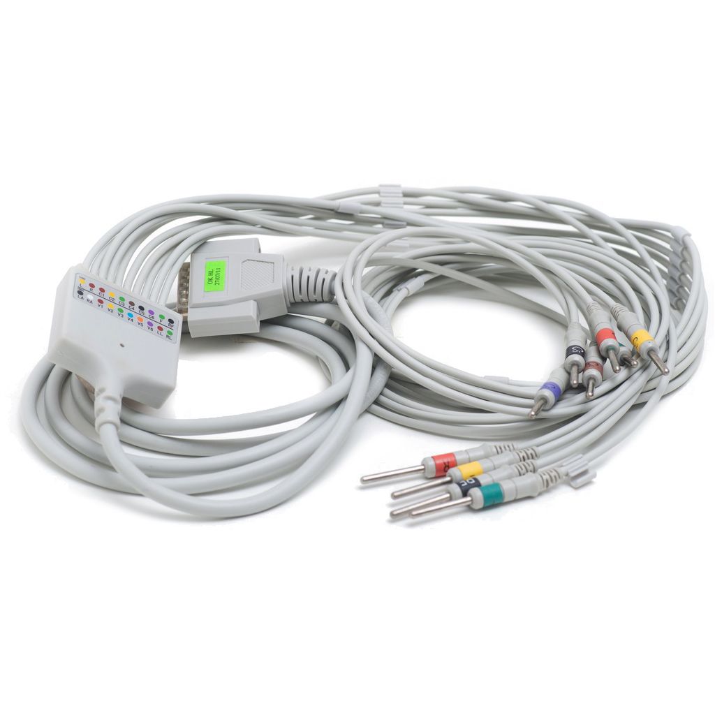 Cable to patient with Din 3.0mm for electrocardiograph (ECG) brand (Dong Jiang), model 11B
