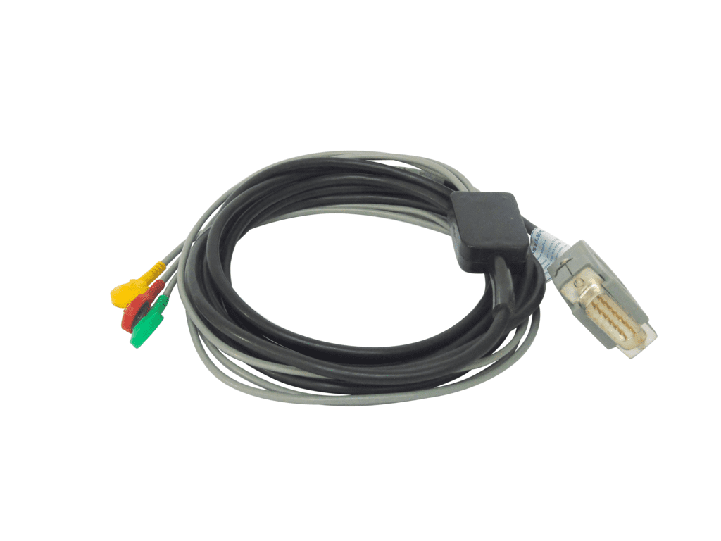 [1873-0] Three-lead patient cable B-15P button,  Multiparameter Monitor 5.x