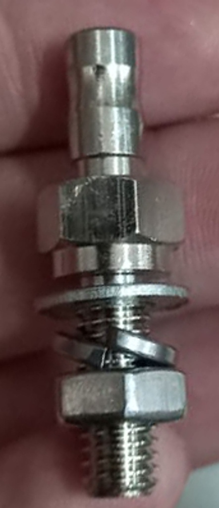 [21303-0] Terminal equipotencial bronce niquelado M6x1x15 para clip