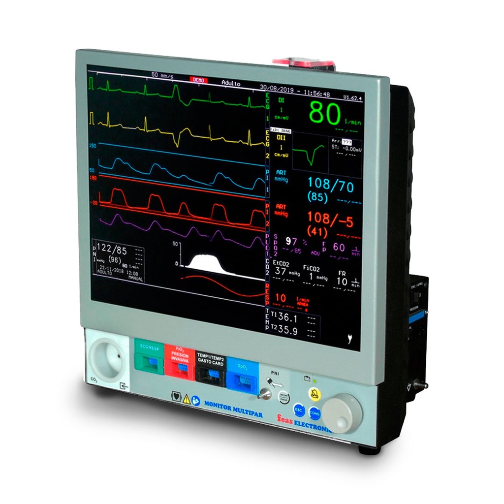Monitor de paciente multiparamétrico LCD Feas Electrónica