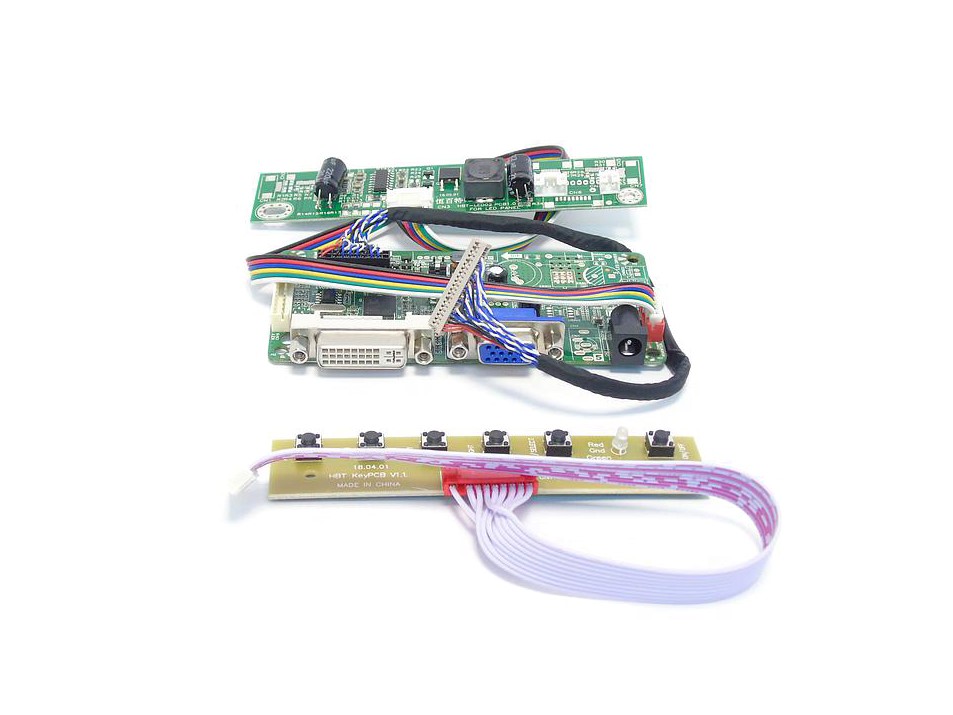 [18258-1] VGA/DVI LCD controller kit M.RT2281.E5 with led backligth driver SLX-S325-V6 + keyboard SLX-KEYPCB + cables